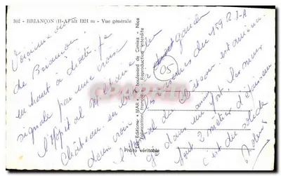 Briançon (H.-A.) alt 1321 m — Ogólny widok — Wydawnictwo « MAAP », bulwar Cimiez — Nice — Rewers