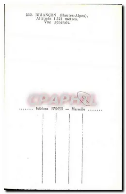 Briançon (Alpy Wysokie) — Ogólny widok — Éditions Ryner, Marsylia, nr 552 — Rewers