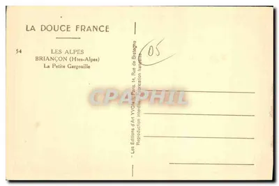 Mała Gargolica — BRIANÇON (Wysokie Alpy) — Wydawnictwo Sztuki YVON — Rewers
