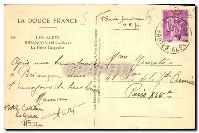 BRIANÇON (Htes-Alpes) — Mała Gargouille — Wydawnictwo Art Yvon — Rewers