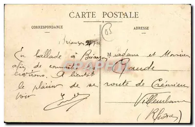 Briançon (1321m) sob a neve — Visão geral — Cidade mais alta da Europa — V. Fournier, editor, Gap — Verso