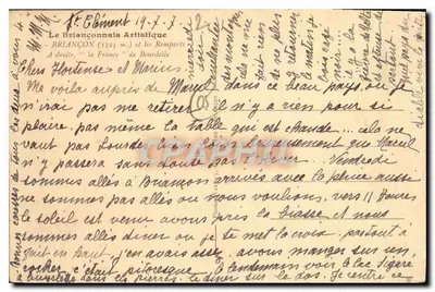 Briançon — widok panoramiczny z zamekiem i kościołem — S. Wax — Rewers