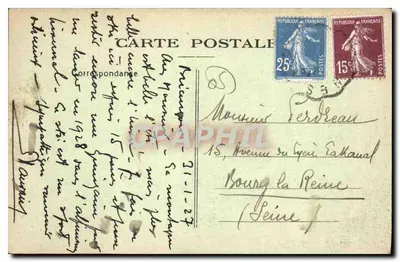 Briancón — Ogólny widok — Forty i zasnieżone góry — Wydawnictwo N.G. Châtain & M. — Rewers