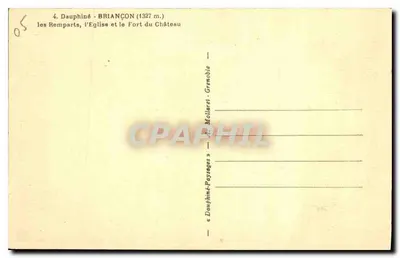 BRIANÇON — Zamek, kościoł i bastiony — wydawca MOLLERET - Grenoble — Rewers