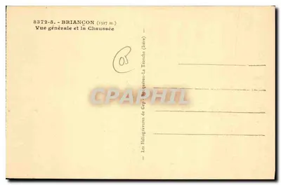 Briangon — Ogólny widok i Chaussée (pole) — Les Héliogravures de Cep. Bougueron-La Tronche — Rewers