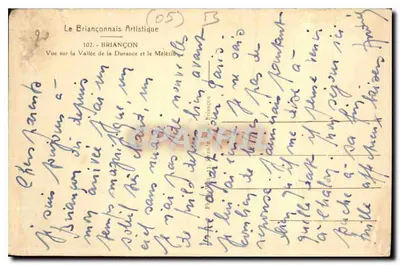 Widok Doliny Durance i Mélezin — Briançon — Le Briançonnais Artistique, nr 102 — Rewers