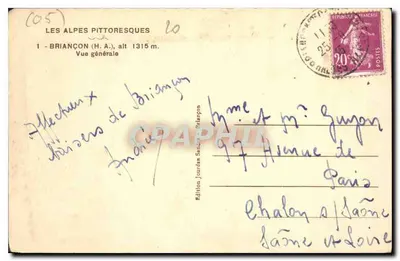 Briancón (H.A.) — Widok ogólny — Wydawnictwo Jourdan, Briancón — Rewers