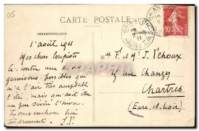BRIANÇON (1321m), widok z drogi do Grenoble — Drukarnia Papier Chautard, Briançon i Ste-Catherine — Rewers