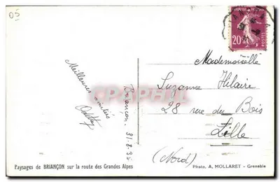 Krajobrazy BRIANÇON na trasie Wielkich Alp — Foto. A. MOLLARET - Grenoble — Rewers