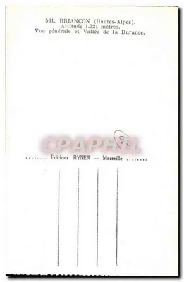 Briançon — Ogólny widok i Dolina Durance — Éditions Ryner — Rewers