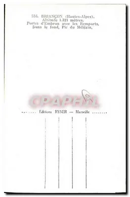 Briançon — Porte d'Embrun con i muri di cinta — Edizioni Ryner — Verso