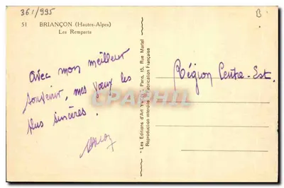 Briançon (Altas Alpes) — Los Remparts — Ediciones de Arte Yvart — Reverso