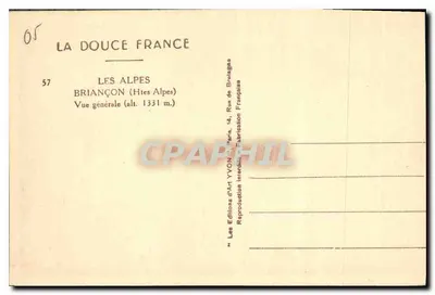 BRIANÇON — Vista geral (alt. 1331 m.) — As Edições de Arte YVON, Paris — Verso