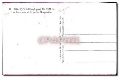 BRIANÇON (Alpy Wysokie) — Wzgórza i Mała Gargouille — Wydawnictwo FRANK, Nice — Rewers