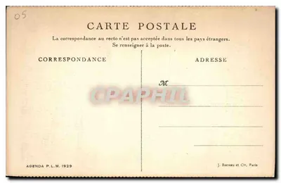 Briançon — Hotel Terminus — Antieke ansichtkaart P.L.M. 1929 — Achterkant
