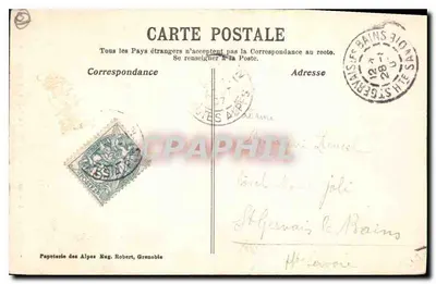 Dauphiné — Briançon. Most Asfeld 56 m nad Durną — Papeterie des Alpes Eug. Robert, Grenoble — Rewers