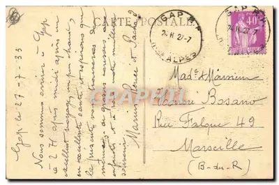Wąwóz Queyras — Nowa Trasa — Ville Joubert, wydawca, Gap, nr 71 — Rewers