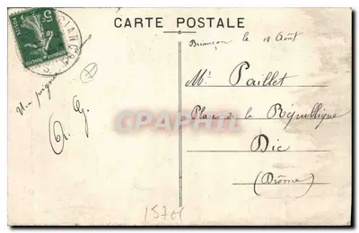 Pont Baldy sobre a Cerveyrette — BRIANÇON (1321m) — Imp. Pap. Chautard, Briançon — Verso