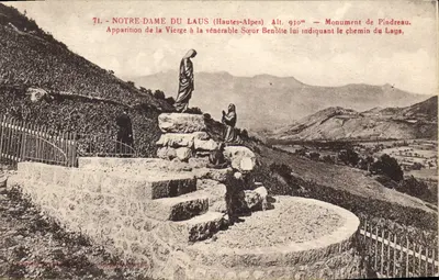 Nossa Senhora do Laus (Alpes Altos) — Aparecida da Virgem para a venerável Irmã Bendita — Monumento de Pindreau