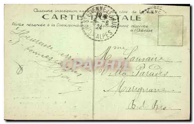As Alpes Pittorescas — Notre-Dame-du-Laus (Alpes-Hautes), vista panorâmica — Louis Bonnet, editor Gap, n°39 — Verso