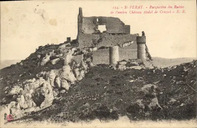 St-Péray — Perspectiva das Ruínas do Antigo Castelo Feudal de Crussol — E.R. n°174