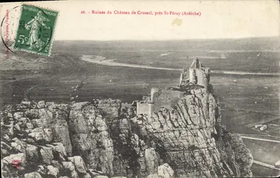 Ruínas do Castelo de Crussol, perto de St-Péray (Ardèche) — Collier & Petrouze, n°26