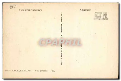 Vais-les-Bains — Ogólny widok — Lévy & Neurardin, Paryż, Drukarnia Letellier — Rewers