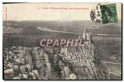 Ruínas do Castelo de Crussol, perto de St-Péray (Ardèche) — Coleção P. Peyrouse, Valence — n°26