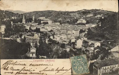 Largentière (Ardèche) — vista panorâmica — editor desconhecido, número de série não visível