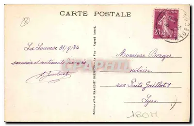 La Louvesc (Ardèche) — L'Etang du Val d'Or à contre jour — MB Le Puy, n°7826 — Reverso