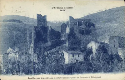 As Ruínas do Castelo de Retournecur — Estrada de Lamastre para Désaignes — L'Ardèche Illustrée 3624