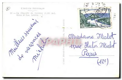 A Capela de Soutron (1.280 m) — no baixo Arcens — editada por Cléde Henri-Pierre, n°19 — Verso