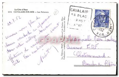 Os Palmeiros — Côte d'Azur — Edições Lachalgui, Nice — Verso