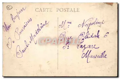 Stara pocztówka Pourrieres la Belle Fontaine — Rewers