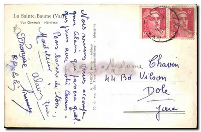 La Sainte-Baume (Var) — Vista Geral - Hotelaria — A. TARDY, editor — Verso