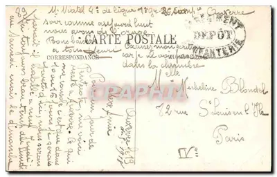 Auxerre — Katedra Świętego Germain widziana z promenady Quais — Wydawnictwo Nowych Galerii, nr 87 — Rewers