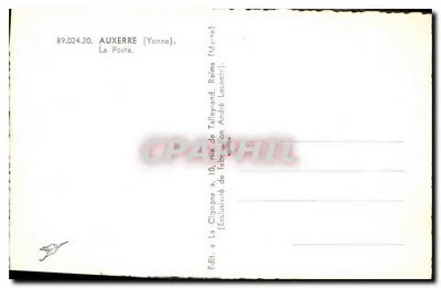 La Cigogne — Auxerre (Yonne) — Wyd. « La Cigogne » — Rewers