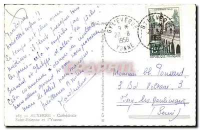 Auxerre — Catedral São Etienne e a Yonne — Cap — Verso