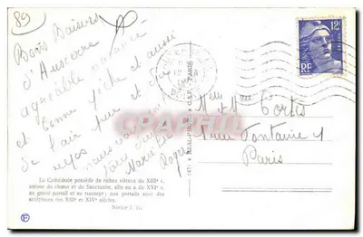 Auxerre — Katedra, widok z brzegu rzeki Yonne — Nr 89 — Rewers