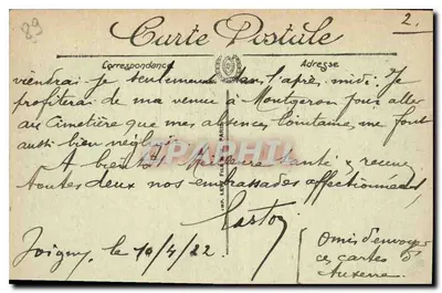 Auxerre — Katedra i most Tournelle widziane z katedry — wydawca Republika Francuska, nr 5 — Rewers