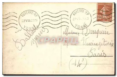 Auxerre - Pałac Sądowy — Cl. G. Harry Ed. — Rewers