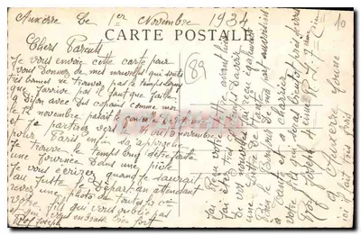 Auxerre — A Igreja de São Germain e o ponte da Tournelle, vistos da catedral — Edição Staub — Verso