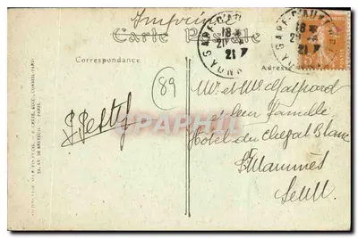 Auxerre — Widok z Wieży Katedry — Toulot, Wydawnictwo Auxerre — Rewers
