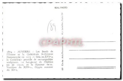 Auxerre — Os Margens do Rio Yonne e a Catedral São Etienne — Cie de Arts Photoméca, Paris — Verso