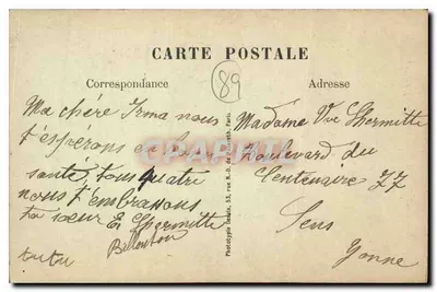 Auxerre — Rue du Pont e Torre da Igreja de São Pedro — Editor desconhecido, n° 43 — Verso