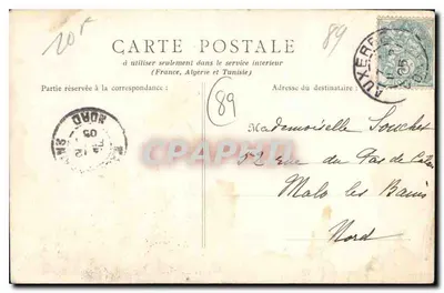 Auxerre — Katedra św. Eusieba — Wydawca nieznany — Rewers