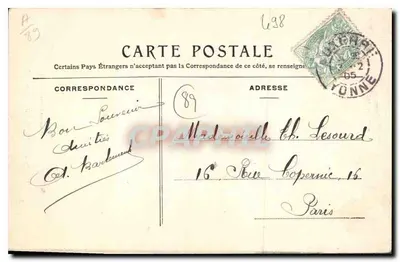Auxerre — Statua Marszałka Davousta — Wyd. Arnon-Calmus, w Auxerre. Cl. Botex — Rewers