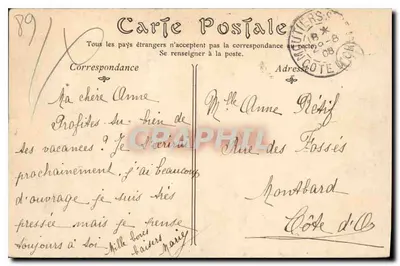 Avallon — Vista presa dai Terreaux de la Petite Porte — Editore sconosciuto, n° 50 — Verso