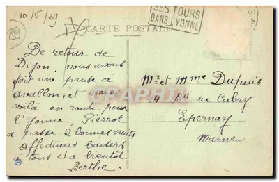 Avallon - Vista scattata dalle Châtelaines — Foto Duvergier — Verso