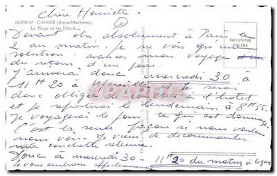 Cannes — Praia e hotéis — A Garça — Verso